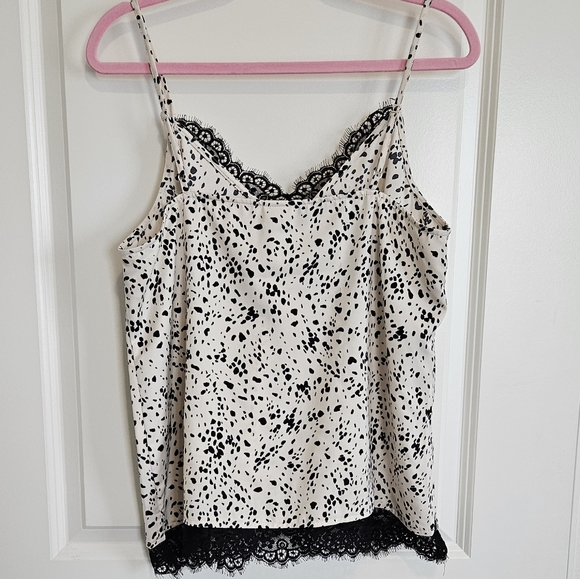 A New Day Spotted Lace Cami Blouse Cream Black Women's Size Large - Picture 6 of 9